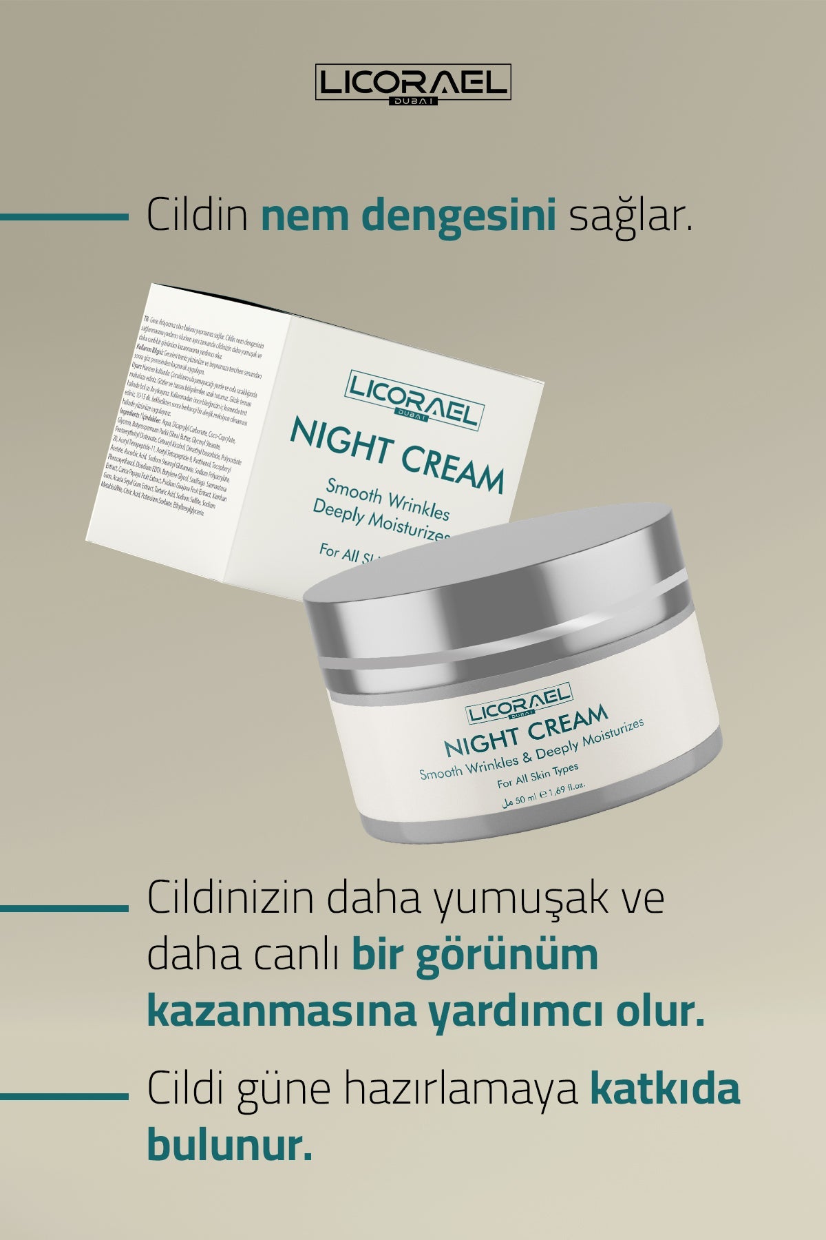 Licorael Dubai Night Cream Skin Renewing Night Care Cream 50ml