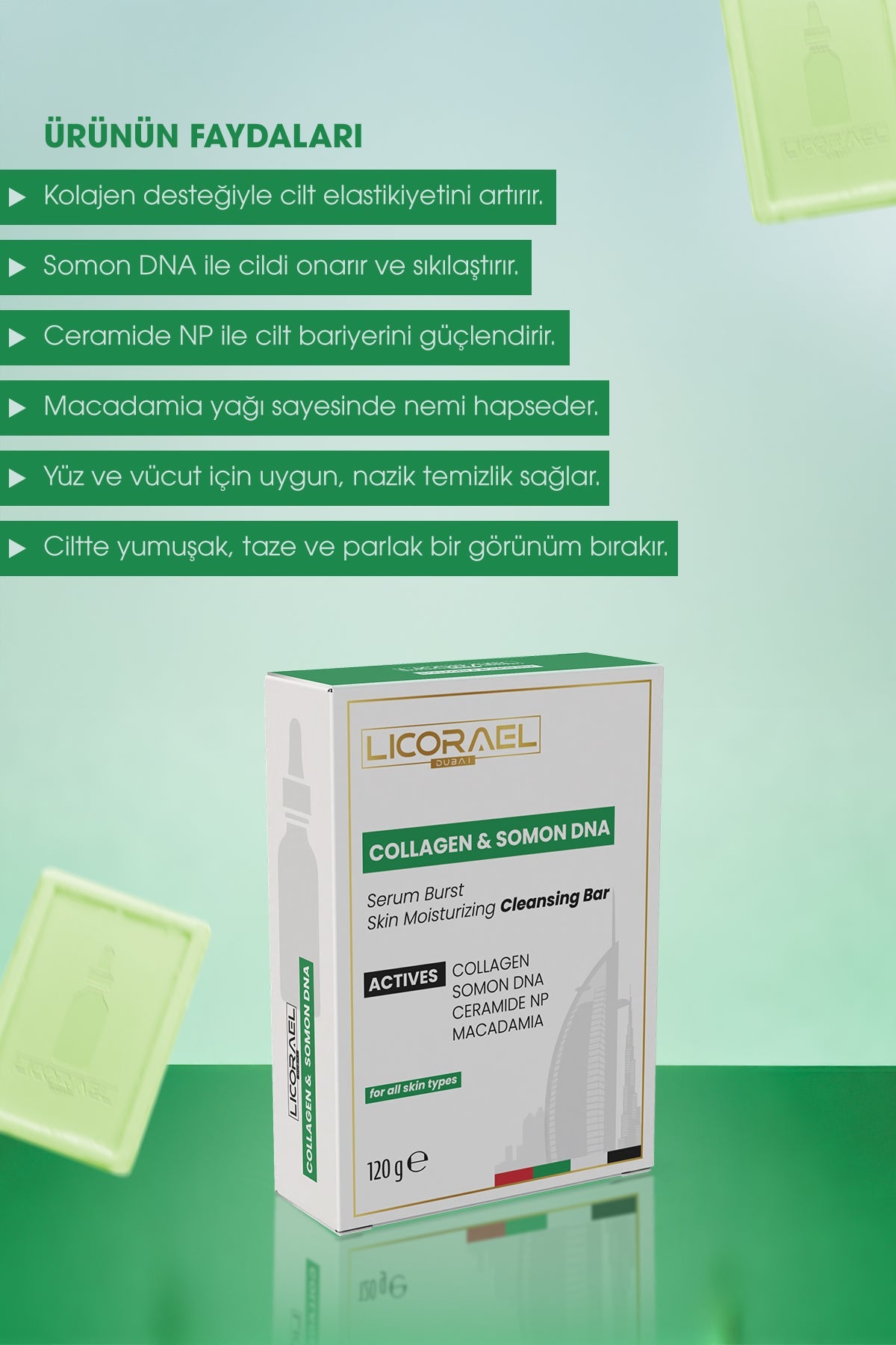 Licorael Dubai COLLAGEN & SALMON DNA 120 GR SOAP